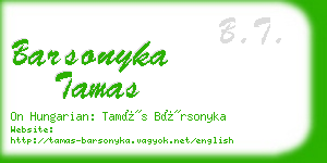 barsonyka tamas business card